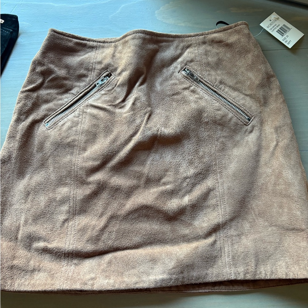 Blank NYC Light Brown Suede Mini Skirt